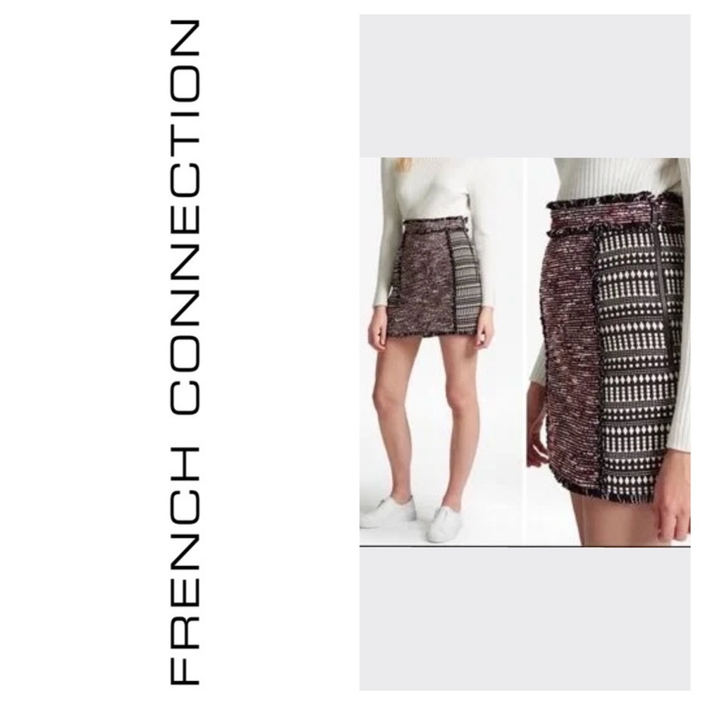 French Connection Pixel Mix Tweed Miniskirt - 6